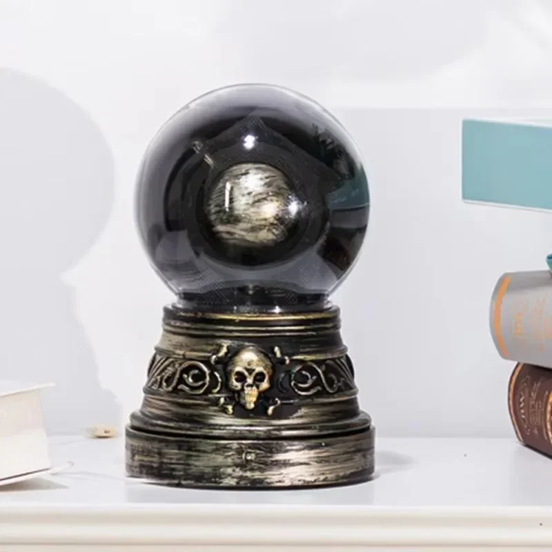 Spooky Glowing Eye Ball Resin Statue Halloween Decoration Gothic Style Desktop Ornament Home Bar Decor