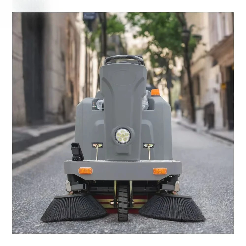 48 فولت العمل 4 ساعات عرض الكنس 1250 مللي متر تنظيف الطريق مكنسة الأرضيات الكهربائية