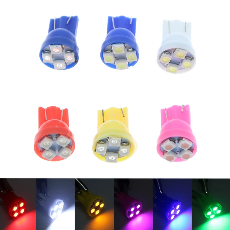 500X 12V Car led Lights T10 4SMD 1210 LED Reading Lamps Car Gauge Speed Dash Bulb Dashboard instrument Light Wedge Interior Lamp