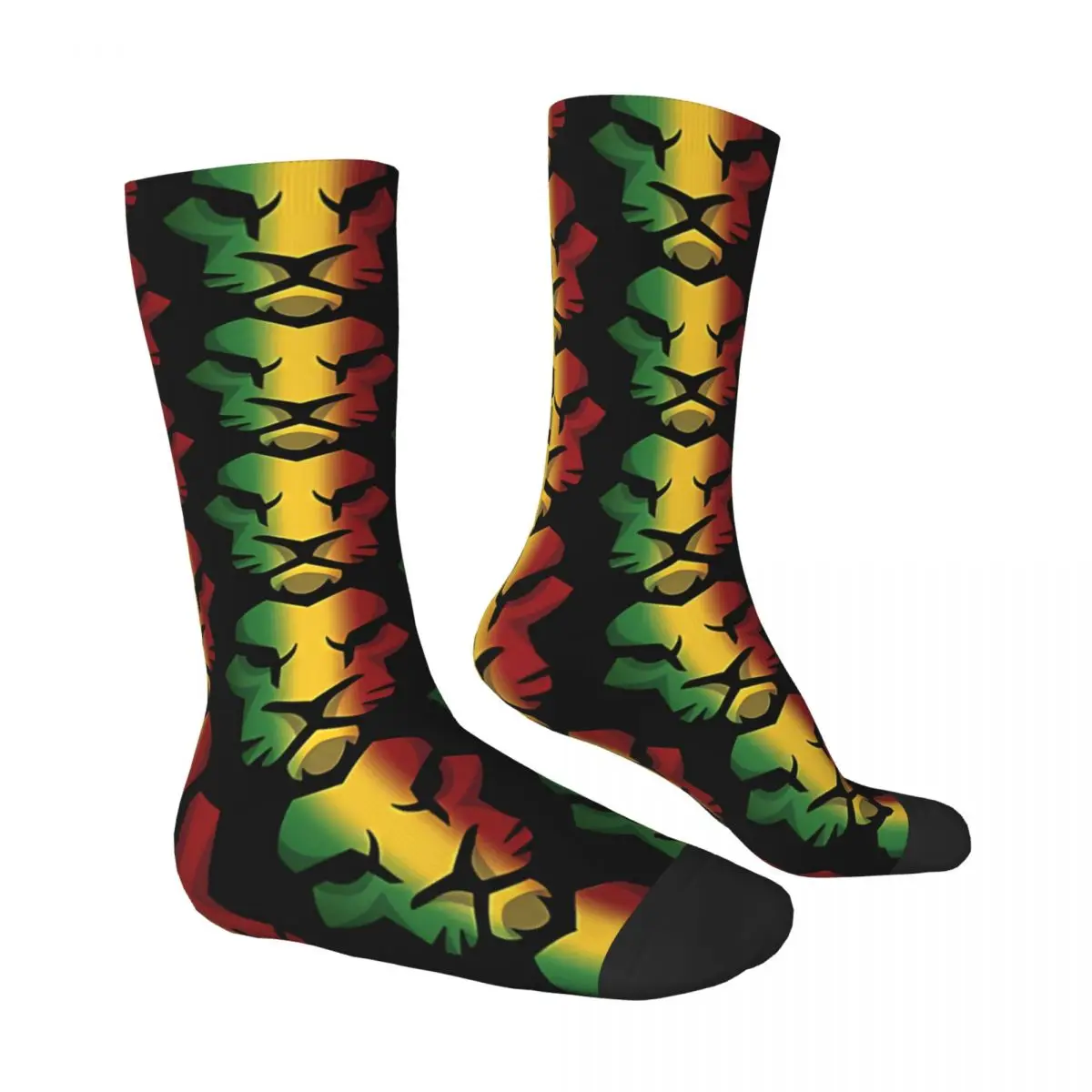 Lion1 Rasta Lion Of Judah Rastafari Kawaii Socks School Cartoon Pattern Socks