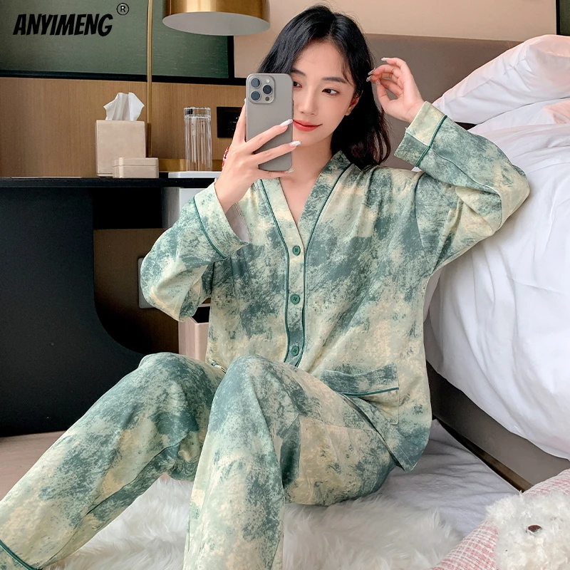 Cute Cats M-5XL Kimono Autumn Winter Woman Pajamas Set Sleepwear Lady Home Clothes Soft Faux Cotton Nightwear Casual Pijamas