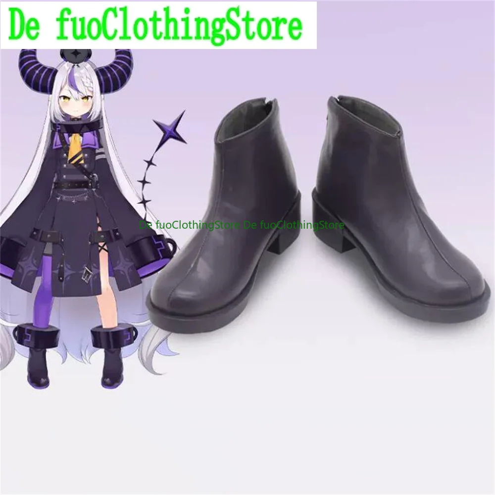 La Darknesss Laplus Virtual YouTuber VTuber Cosplay Shoes Boots Game Anime Party Halloween Chritmas DefuoClothing Shoes Store