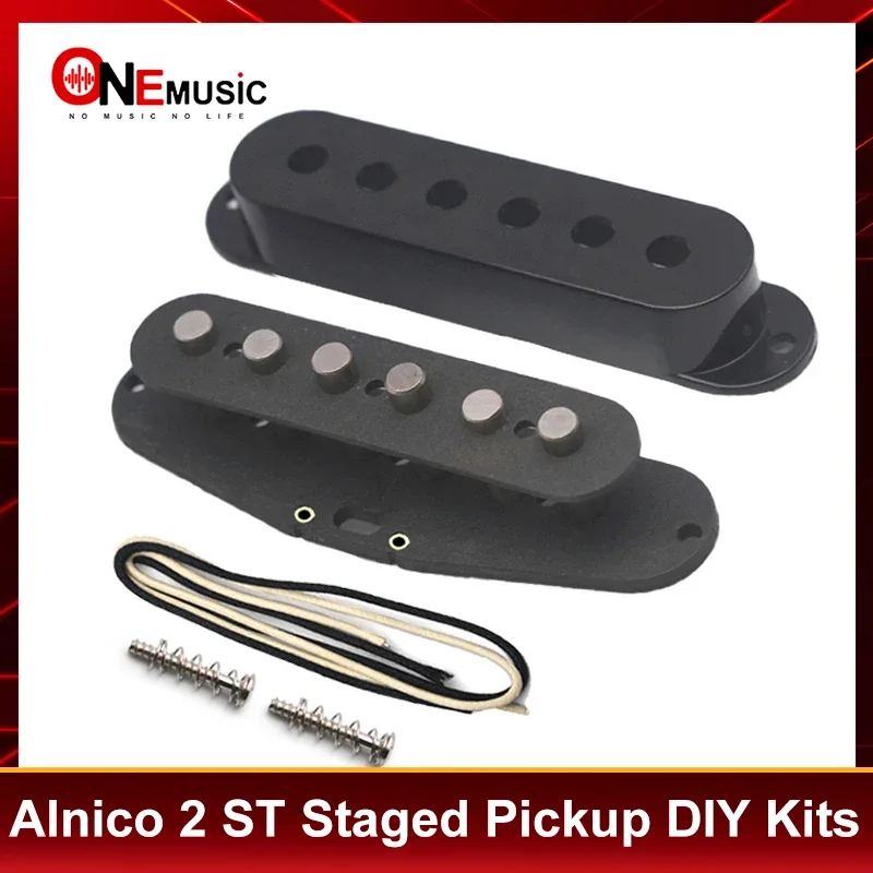 [Pickup DIY Kits] Alnico 2 ST Staged Pickup Kits- Fiber Bobbin/Alnico II Pole Piece/Waxed Cloth Cable Kits for ST Guitar Kits