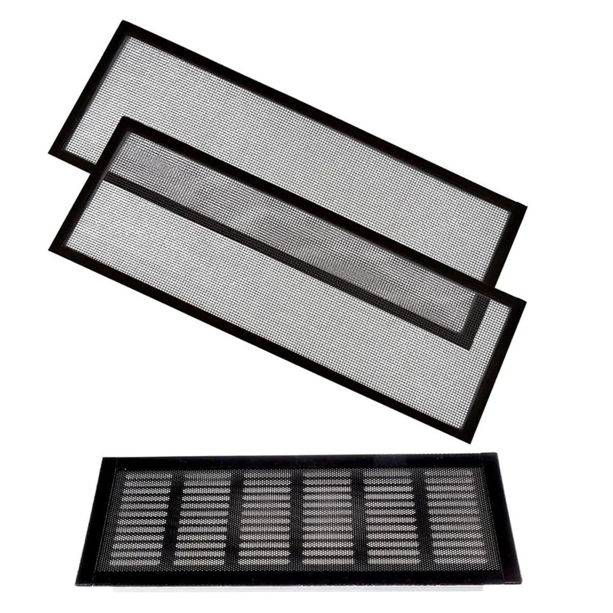 2-Pack 4x10 Black Floor Register Trap/Vent Mesh - Silicon Magnetic Air Vent Screen Cover for Home Air Conditioning