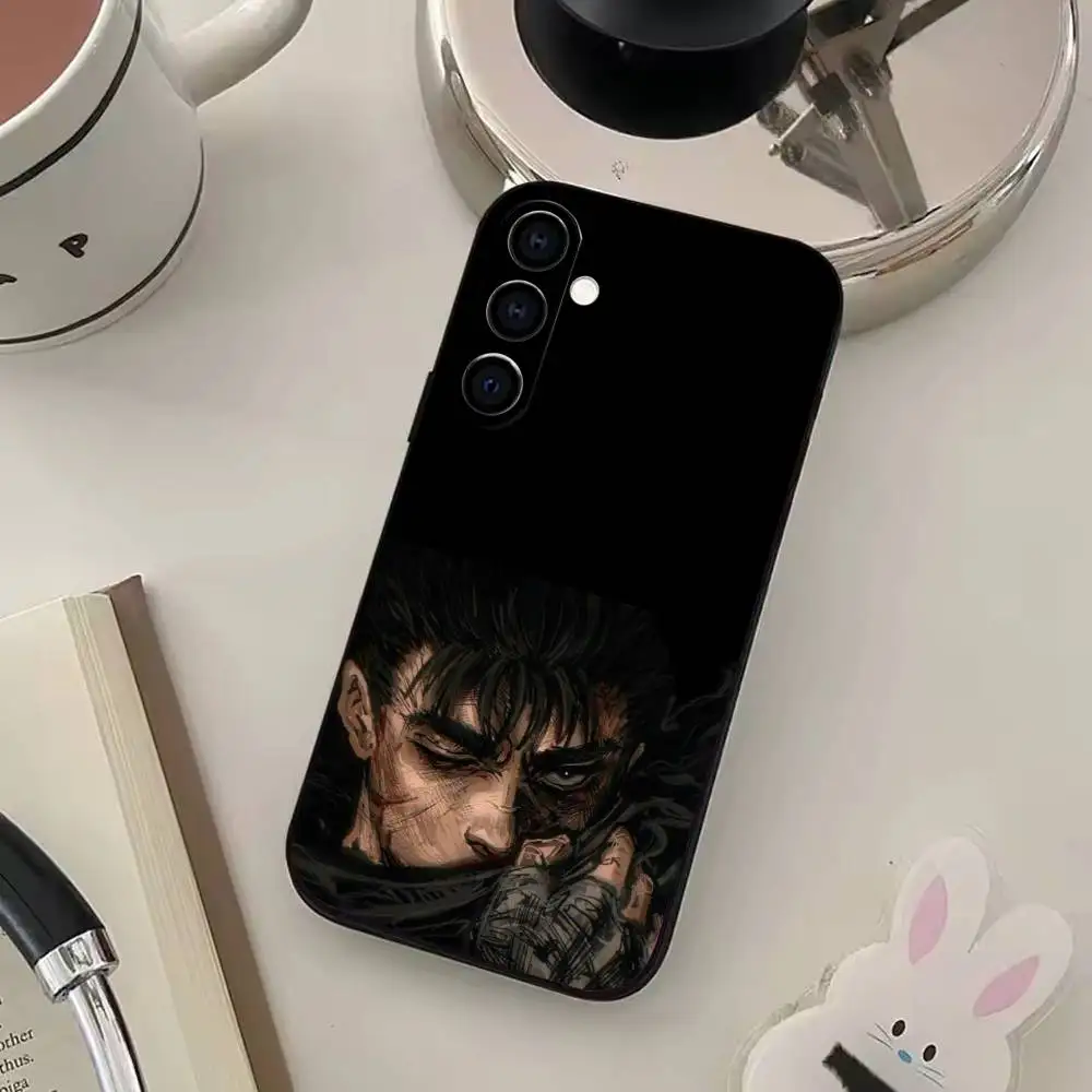 حافظة هاتف Comic B-BerS-serk لهاتف سامسونج جالاكسي A73، A72، A71، A70، A53، A52، A51، غطاء أسود ناعم آخر #3