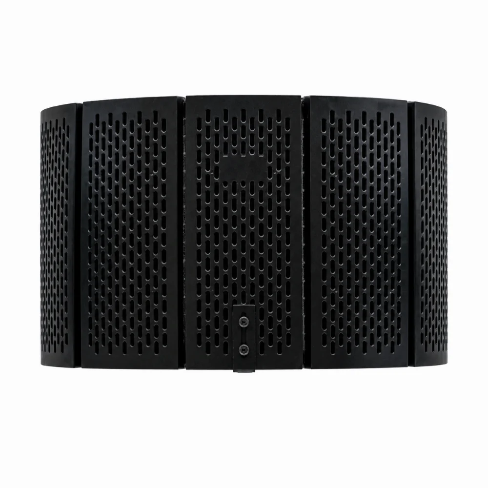 5-Panel Structure Microphone Isolation Shield Foldable Adjustable Angles Mic Sound Absorbing Foam Reflector Portable Vocal Booth