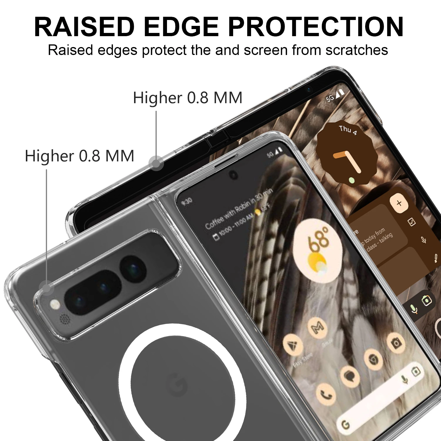 For Google Pixel Fold Magsafe Case High transparency Shockproof Protection Hard Wireless Charging Magnetic Cover Accessories