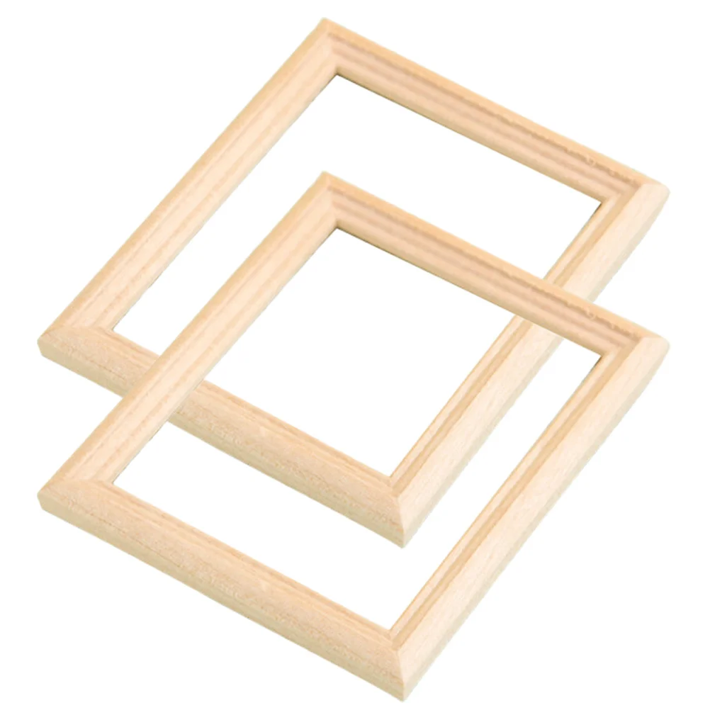 Mini meubles en bois, cadre en bois réaliste pour bricolage, Mini projets de maison, charmant pièce d'exposition artisanale décorative, 2 pièces