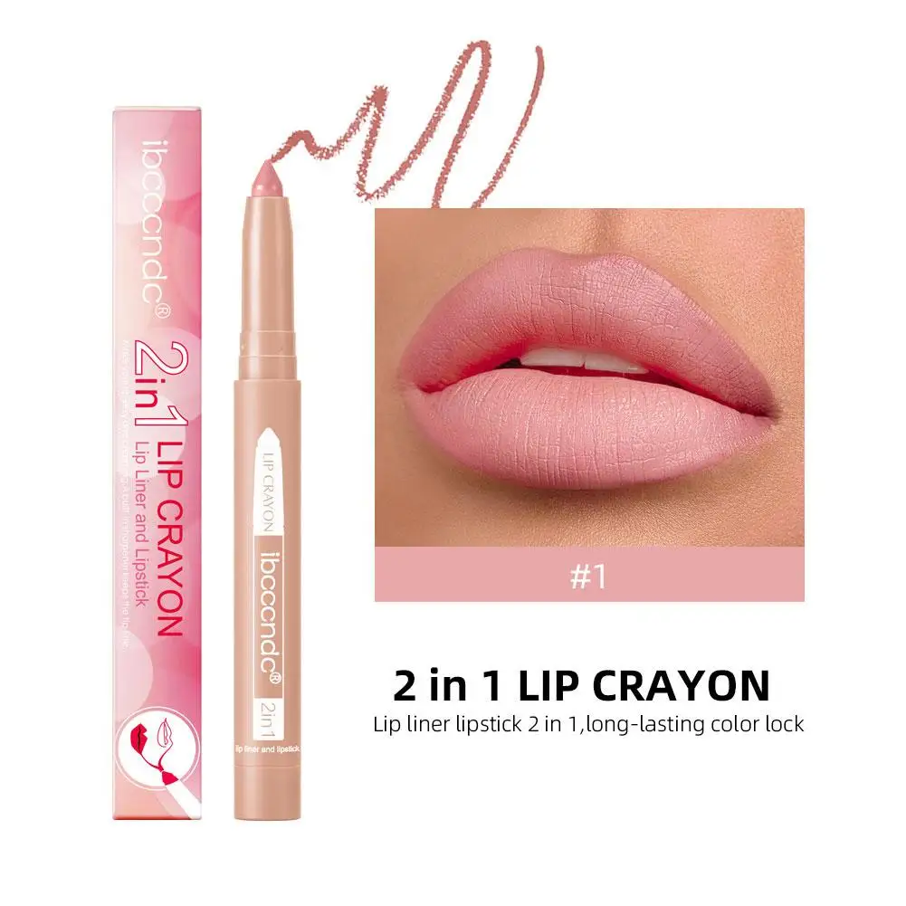 Lápis impermeável Matte Lipliner, batom de contorno vermelho sexy, copo antiaderente duradouro, maquiagem de lábios hidratantes, cosmético, 12 cores