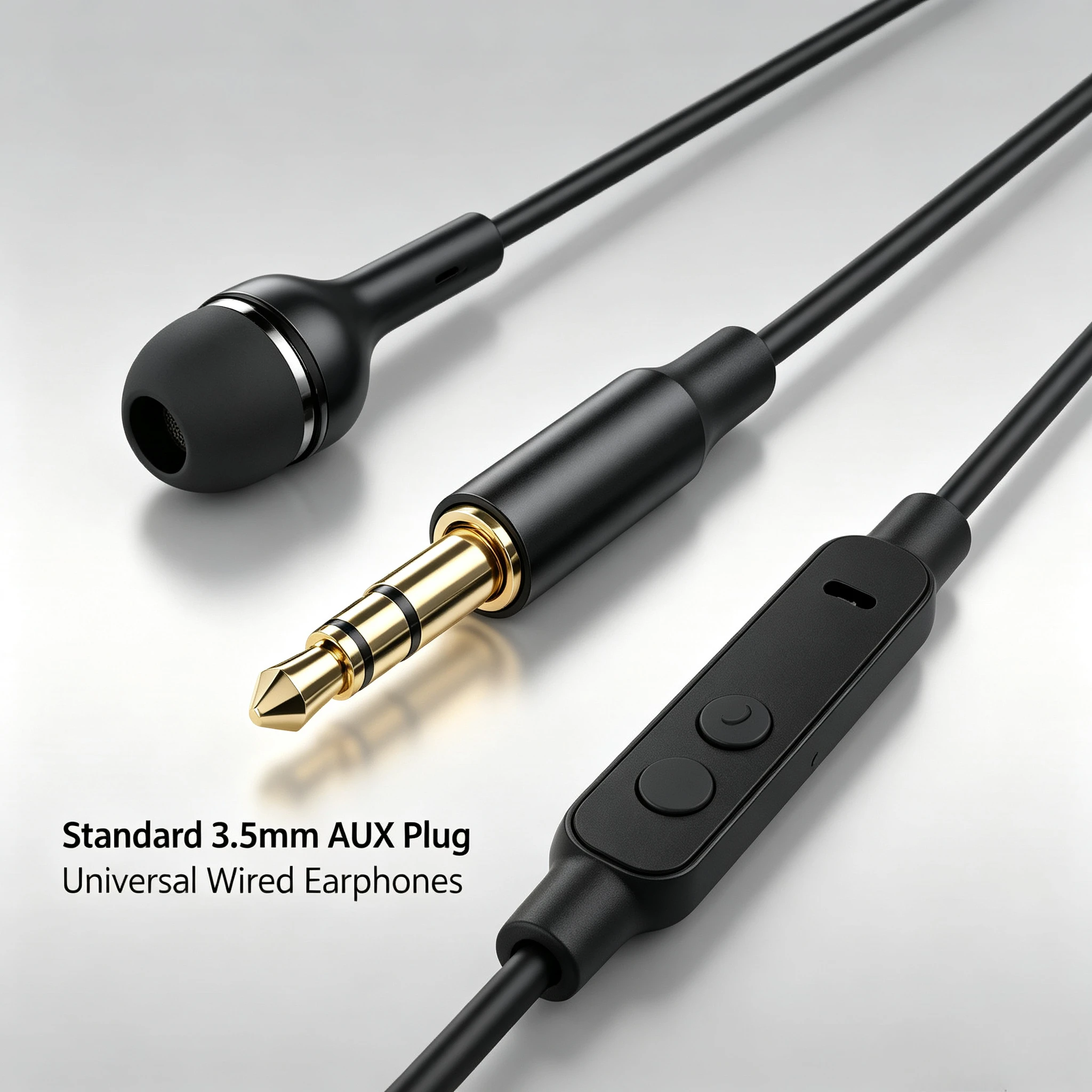 Auriculares Intrauditivos con Cable de 3.5mm AUX, Auriculares Estéreo con Micrófono Incorporado, Sonido Claro, Ajuste Cómodo para Smartphone, MP3, Laptop, Tablet