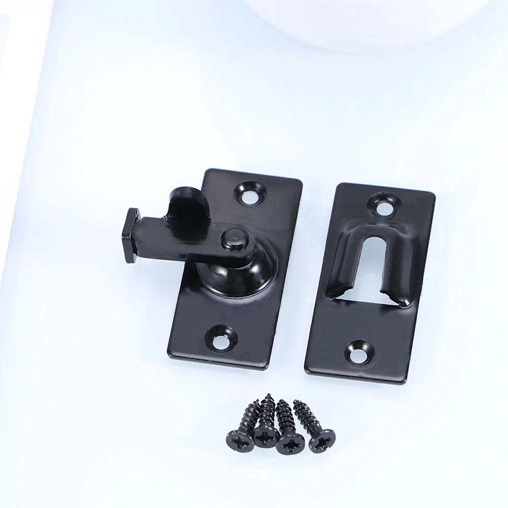 

2Pcs 304 Stainless Steel Door Latch Solid Black 90 Degree Design Sliding Lock Perfect for Indoor Outdoor Security