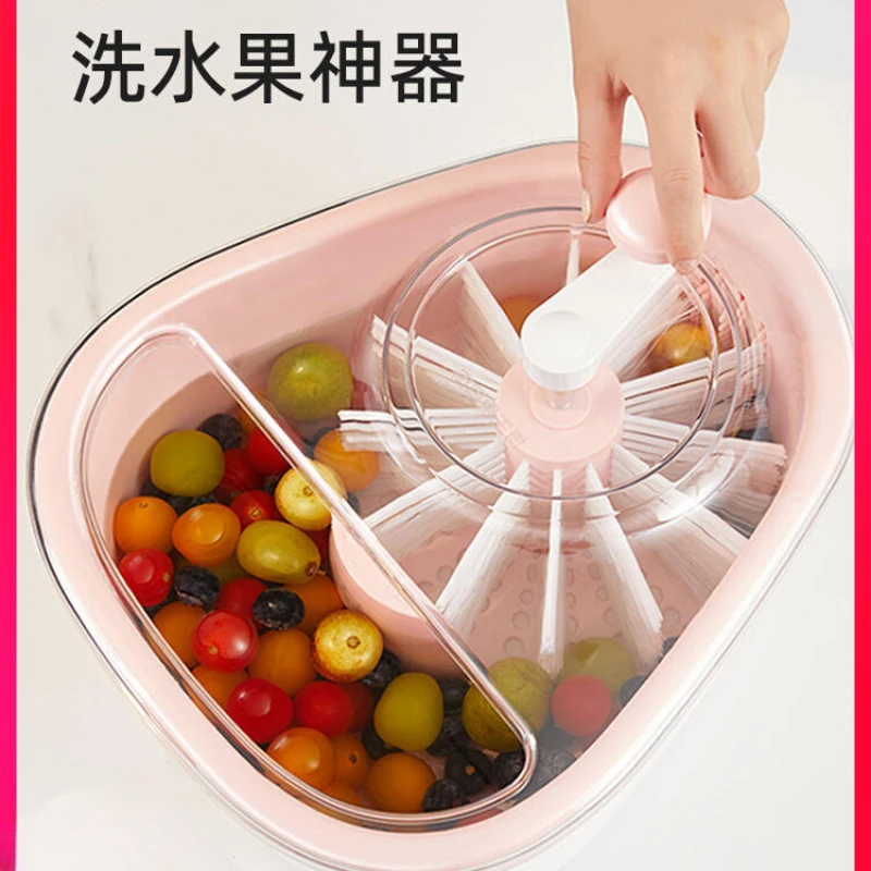 Fruit Washing Machine Washing Vegetables Washing Basin Drain Basket Dispenser Fruit and Vegetable Dehydrator