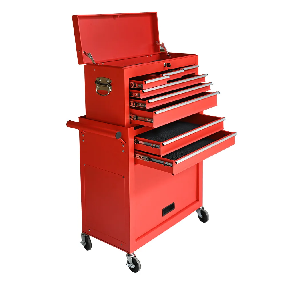 Barber Shop Cabinet Chest Mechanic Workshop Metal Steel Salon Rolling Cart with Wheels for Workshop Garage Tool Storage