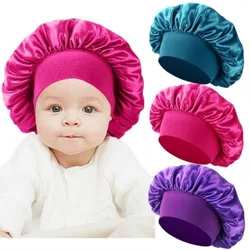 2-12T Baby Silk Bonnet for Sleeping Satin Beanie Newborn Night Sleep Cap Cook Hat Kids Girls Hair Care Toddlers Satin Headwrap
