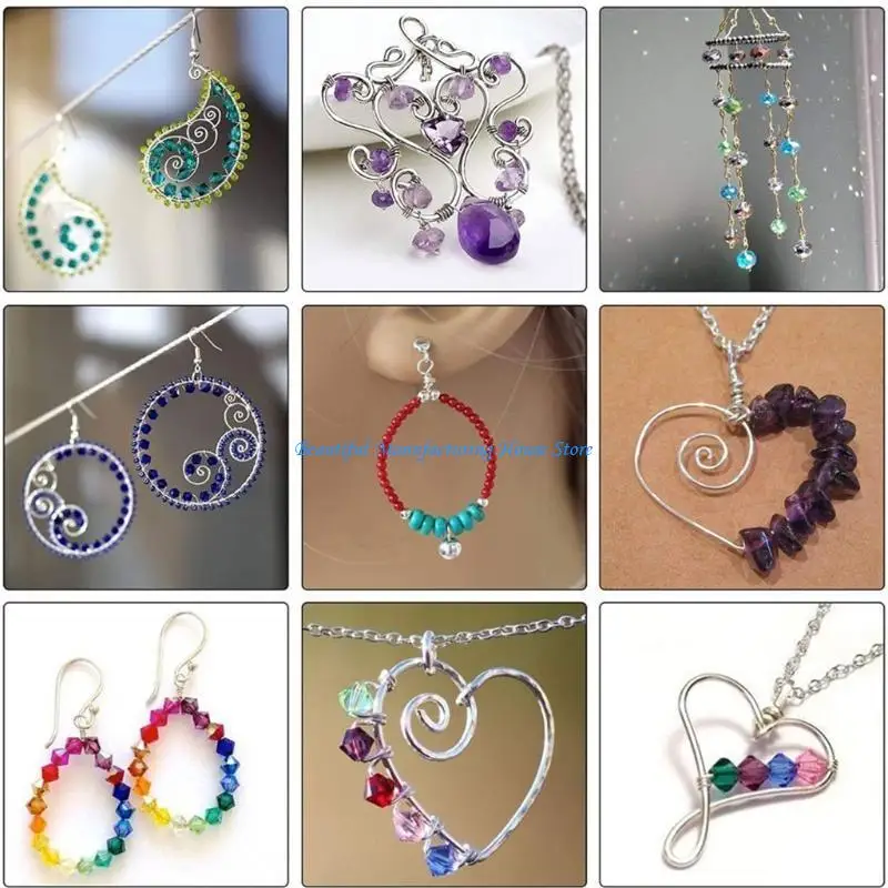 E56A 1 Set Natural Irregular Gemstones Beads with Jump Rings Ear Hooks Scissors Lobster Clasps for DIY Jewelry Making