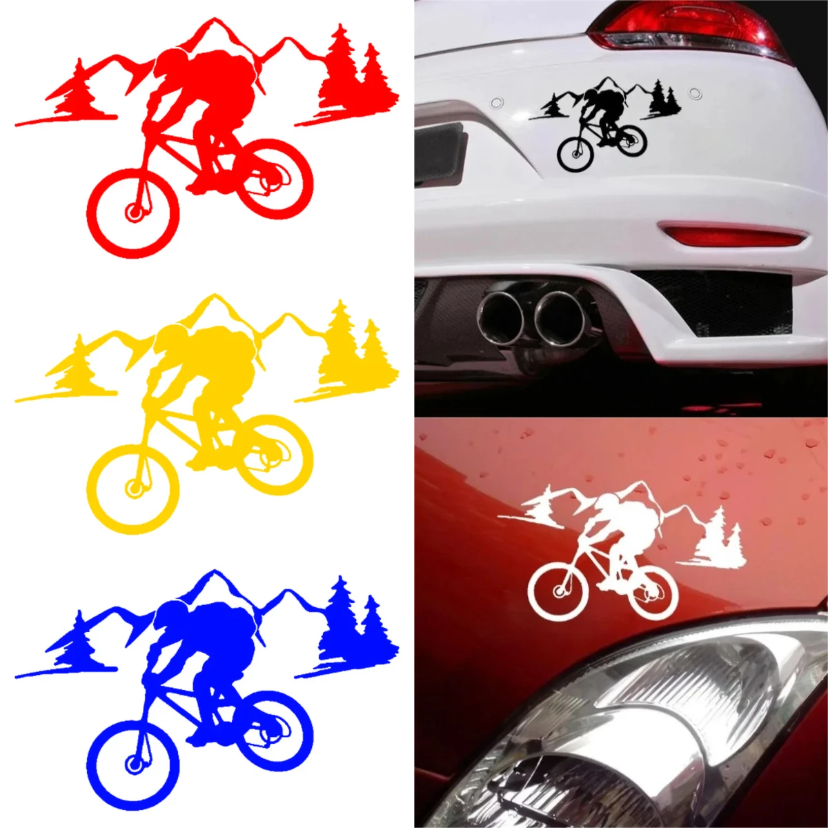 

Mountain Bike Riding Styling Car Stickers for RV SUV Off-Road Mountain Adventure Decals Outdoor Travel Vehicle Decor Accessories
