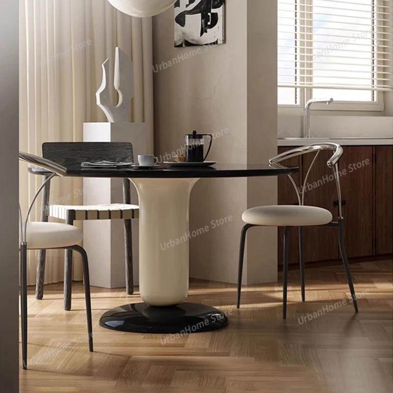 Nordic Modern Luxury: Rock Plate Round Tables for Kitchen Living Room Vintage Charm Meets Creativity Dining Room Furniture FYDT
