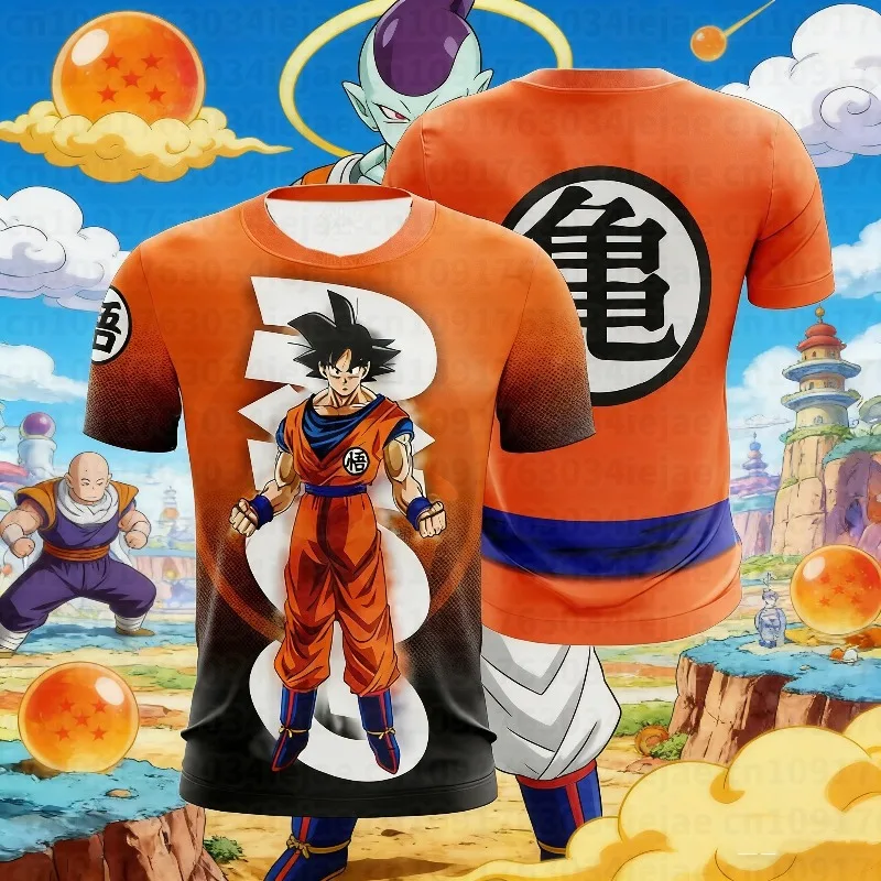 2026 Anime Fußball-Trikot Dragon Ball Herren Damen Übergroßes T-Shirt Sommer Schnelltrocknend Sport Atmungsaktiv Übergroßes Cosplay T-Shirt