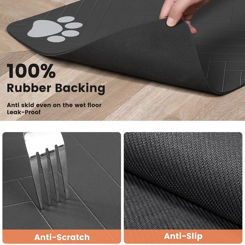 Futtermatte für Hunde, Futternapfunterlage, Trink- und Futterunterlage, schnelltrocknend, wasserdicht, Bodenmatte für Hunde und Katzen, Futternapfunterlage – Detail 5