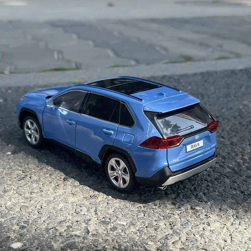 Коллекционная игрушка в масштабе 1:24 для Toyota RAV4 SUV из сплава, модель автомобиля со звуком и фотографией, коллекционная игрушка, подарок на день рождения