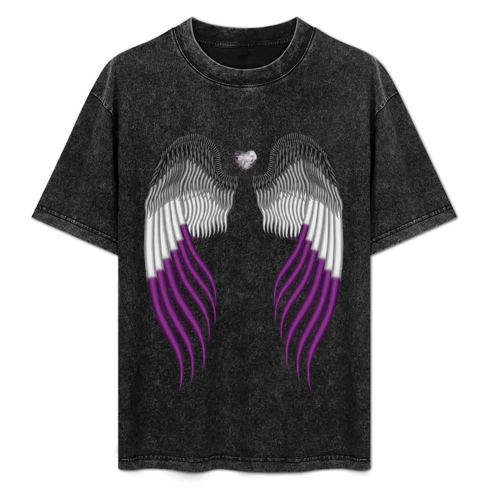 

Asexual pride wings T-Shirt funny shirt cotton plain tops cotton t shirt men