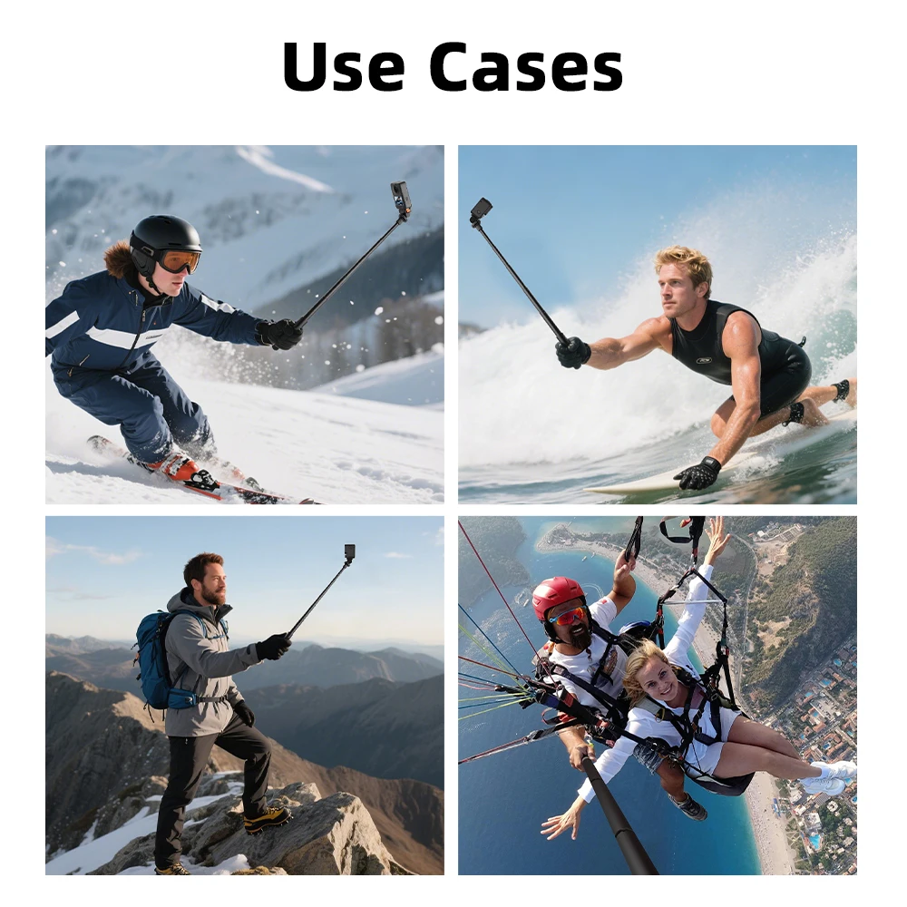 Flymile 셀카 스틱 DJI OSMO 360/Insta360 X5/X4/ONE X3/X2/Gopro 액세서리 Vlgo 핸들 그립용 보이지 않는 확장 폴