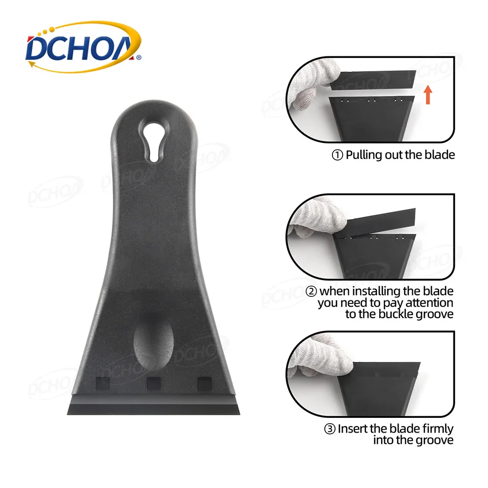 DCHOA 10pcs Car Sticker Cleaning Razor Scraper with Plastic Blades for Window Tint and Vinyl Removal Car Tools Accessories