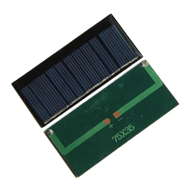 Groothandel 1000 STKS 60mA 5.5 V Mini Zonnecel Polykristallijne Zonnepaneel DIY Solar Speelgoed Educatief Zonneplaat 75*35 MM