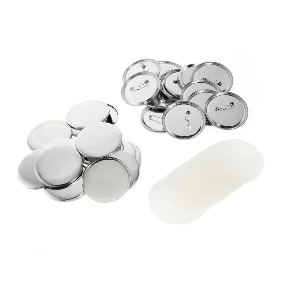 100pcs Button Badge Machine Parts Metal Button Pins Blank Sets Maker DIY Arts Crafts Supplies 25mm 32mm 37mm 44mm 50mm 75mm