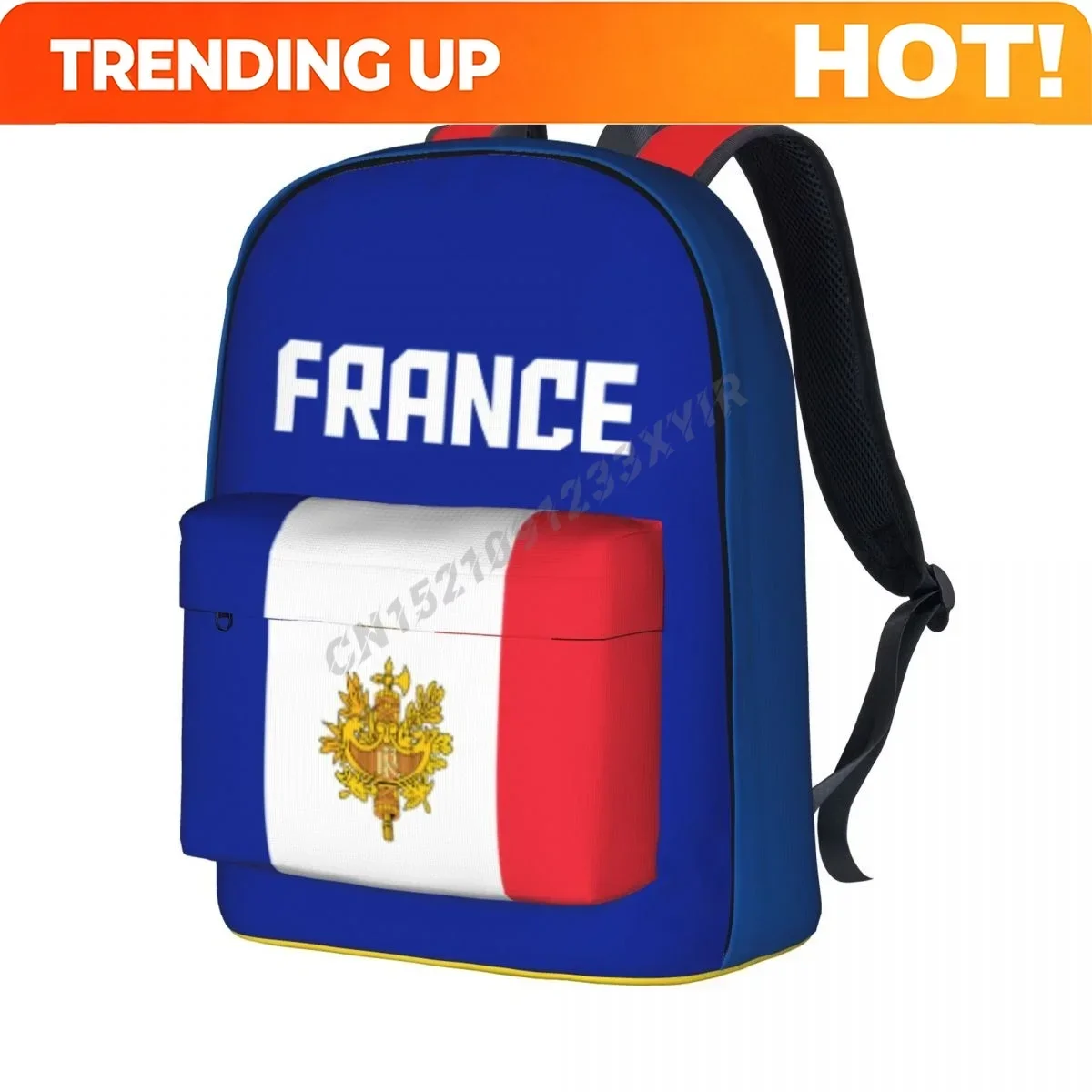 Custom Bag Unisex Backpack France Flag French Stitch Schoolbag Messenger Bag Case Laptop Travel Bag Mochila Gift