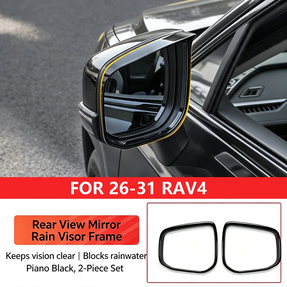 For Toyota RAV4 2026-2028 Side Mirror Rain Guard Visor Rearview Mirror Eyebrow Protector Black Exterior Accessories Upgrade