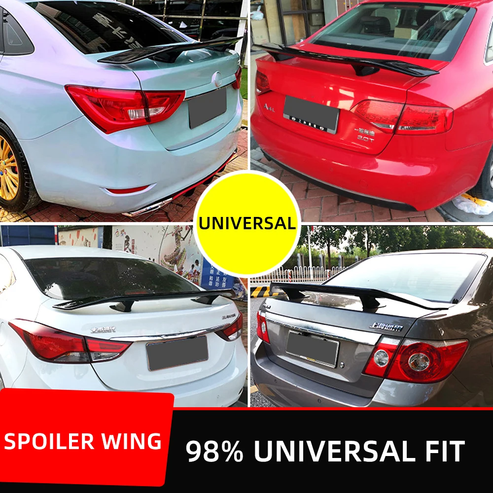 Rear Deck Lid Car Spoiler For BMW F30 G20 E90 Jetta Elantra Forte GT E60 Carbon Black ABS Universal Wings Model 3 Y Exterior