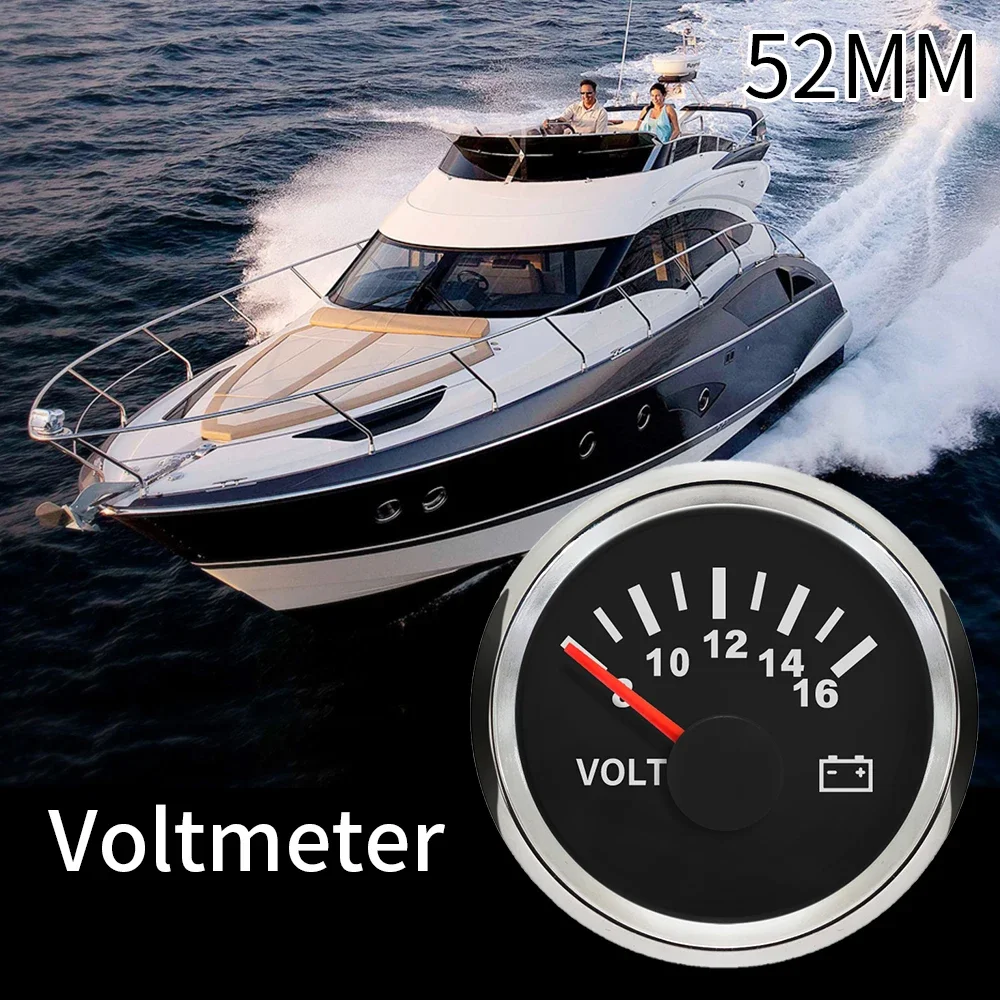 ELING 52mm Waterproof Universal Voltmeter Voltage Volt Gauge with Red Backlight for Car Truck Boat Motorcycle12V/24V