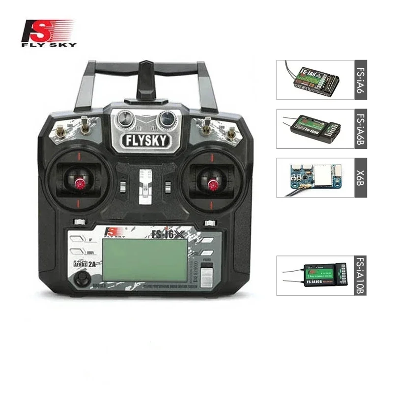 FLYSKY FS-i6X I6X AFHDS 2A RC Transmitter with X6B IA6B IA10B Receiver 10CH 2.4GHz for Aairplane Helicopter FPV Racing Drones