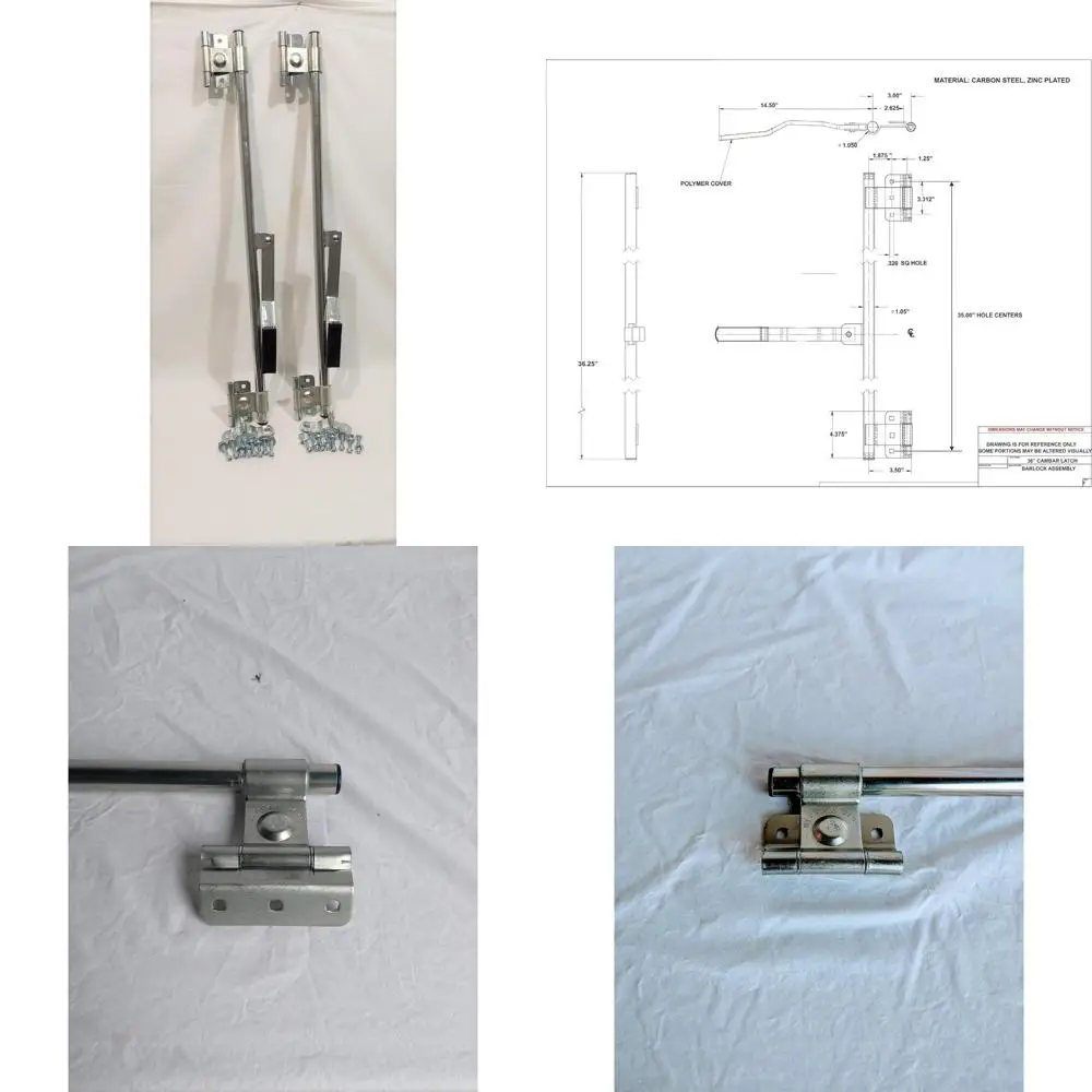 

Tamperproof 36 Inch Trailer Door Latch Pair with Hinge and Mounting Hardware for Secure Enclosure
