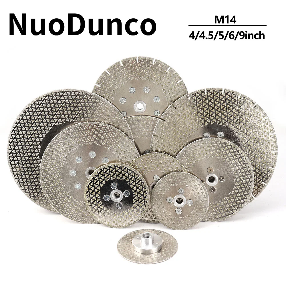 4/4.5/5/6/9 Inch Double Sided Diamond Electroplated Cutting Disc M14 Vacuum Brazed Diamond Cutting Wheel Saw Blade for Sharpener
