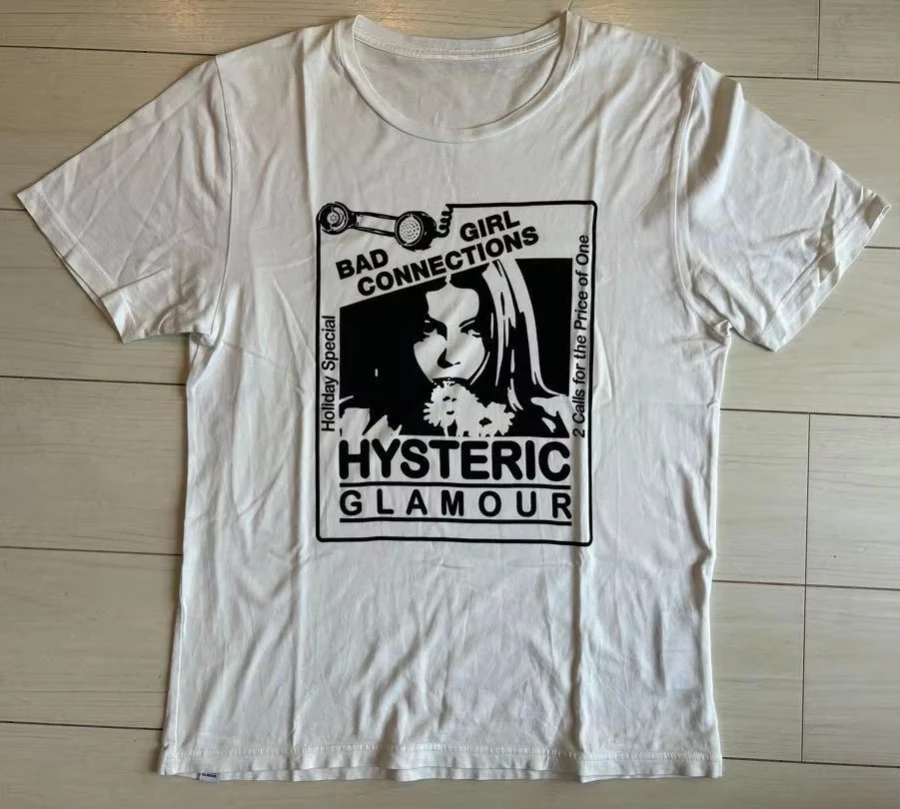 Men Women Summer Hysteric Glamour 90s Retro Style Charcoal Reprint T Shirt for Men Women Y2k Graphic Short Sleeve Shirt Unisex