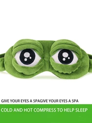 Sad Frog Sleep Mask Eyeshade Plush Eye Cover Travel Relax Gift Blindfold Cute Patches Cartoon Sleeping Mask for Kid Adult