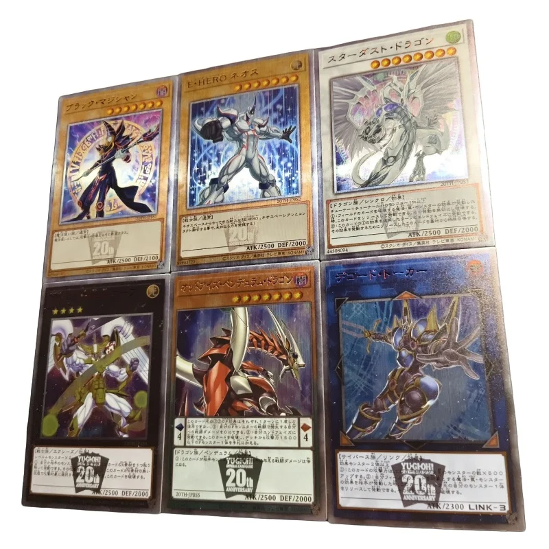 Black Magician 6Pcs Flash Card Yu-Gi-Oh! Pendulum Dragon Diy Color and Gauze Process Action Toy Figures Anime Game Collection