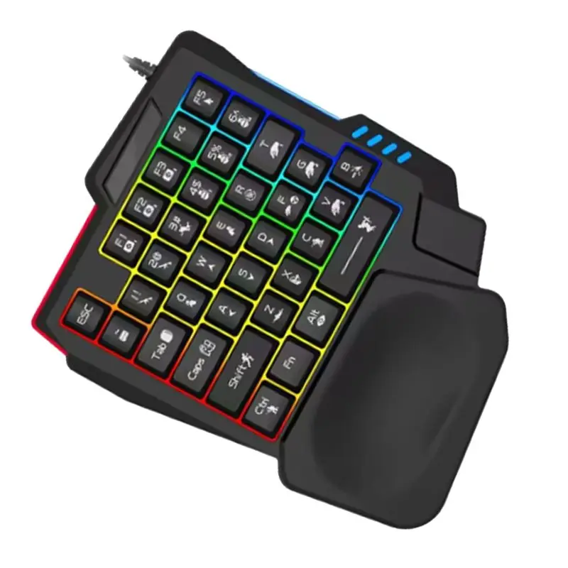 AC52-Ergonomics Gaming Keyboard Single Hand Usb Wired 35Key One Handedly RGB Backlight Mini Keyboard