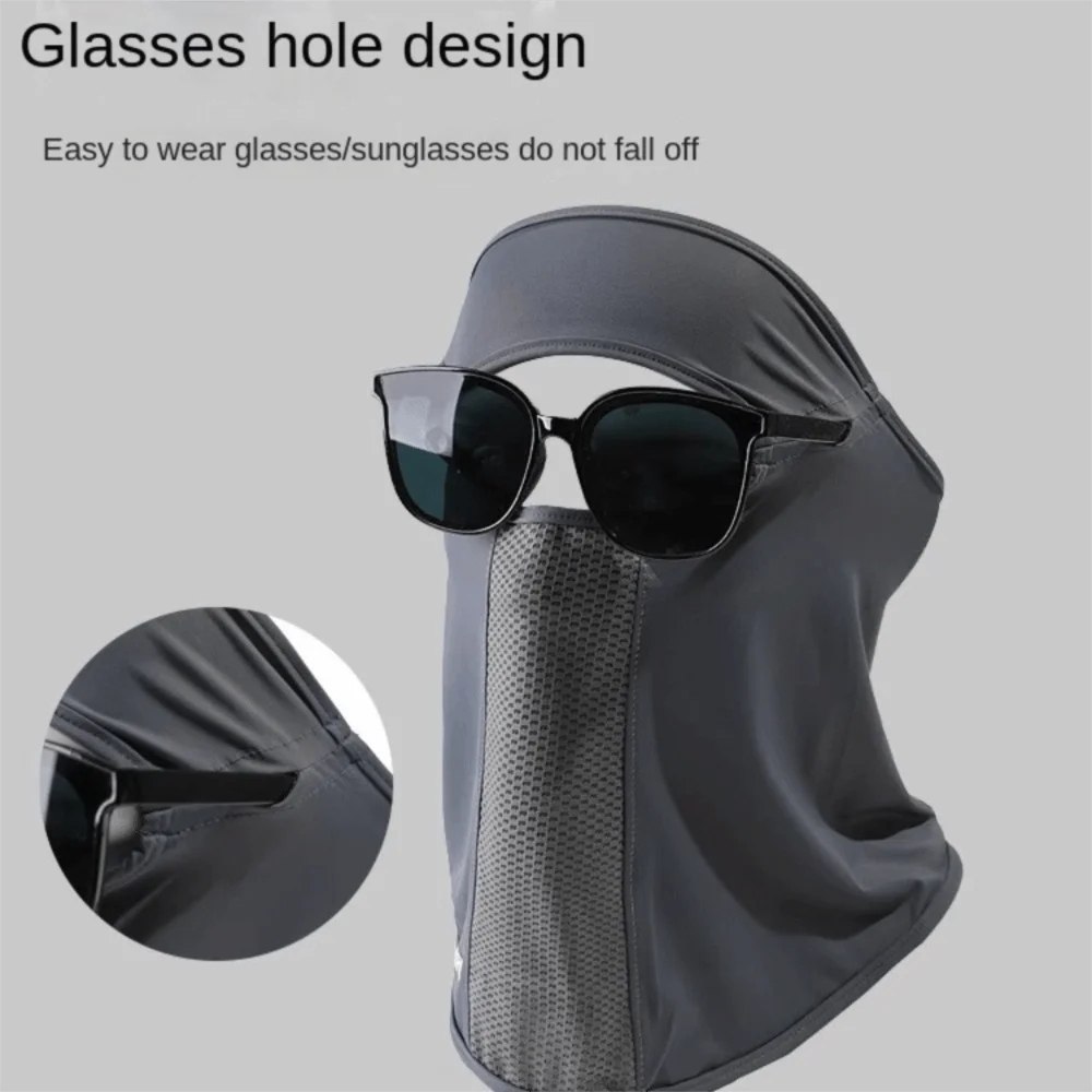 Breathable Solid Color Ice Silk Mask UV Protection Sunscreen Face Cover Face Scarves Elastic Face Gini Mask Cycling
