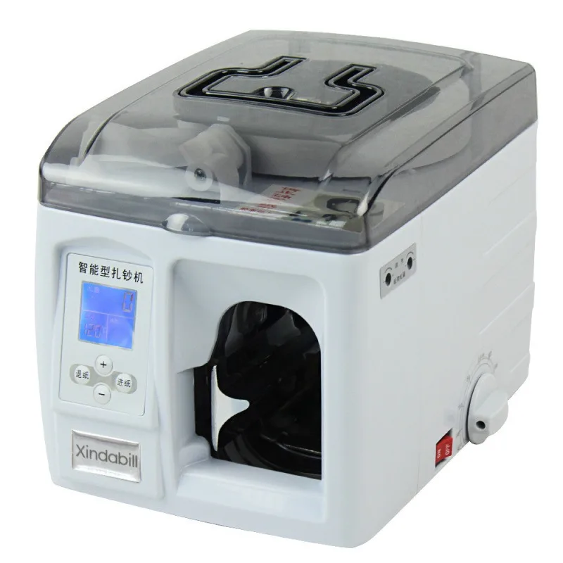 305 Small Automatic Banknote Strapper Money Bundler Smart Bill Bander Banknote Tying Machine Office Commercial Use