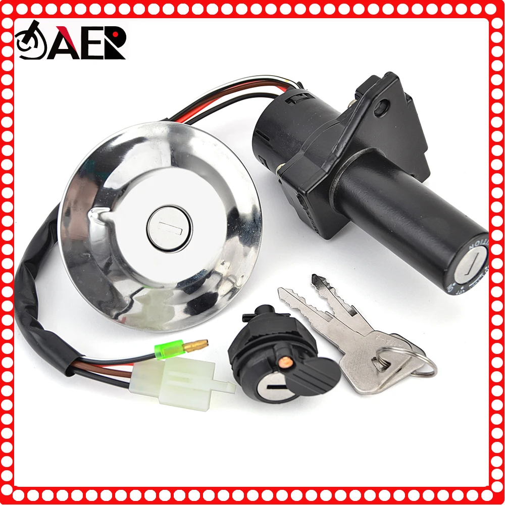 Interruptor de encendido, tapa de tanque de combustible, juego de llaves de bloqueo de asiento para Yamaha YBR125 YBR 125 2005 2006 2007 2008 2009