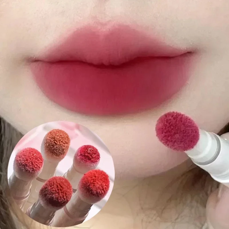 Liquid Lipstick With Cushion Applicator Velvet Matte Lip Gloss Moisturizing Creamy Soft Liquid Blush Lip Stick Multi-uses Makeup