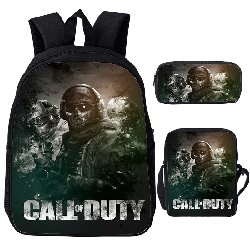 

Game Call Of Duty Warzone Backpacks School Bag for Kids Boys Girls Waterproof Backpack 3pcs Set Students Bookbag Travel Rucksack