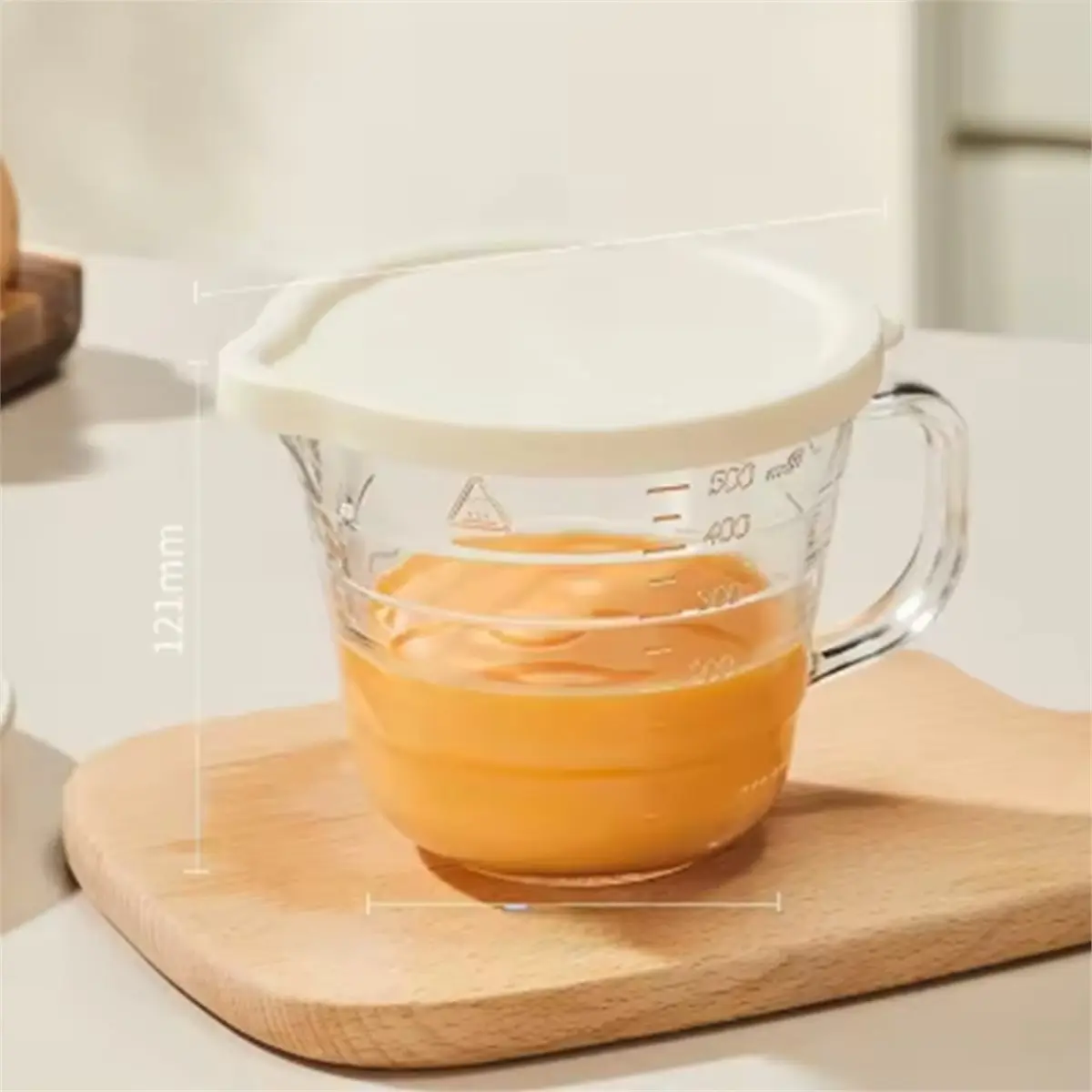 a95z-食品グレードのガラス製計量カップ-ハンドルと蓋付き-電子レンジ対応-高温耐性-ミルクカップ