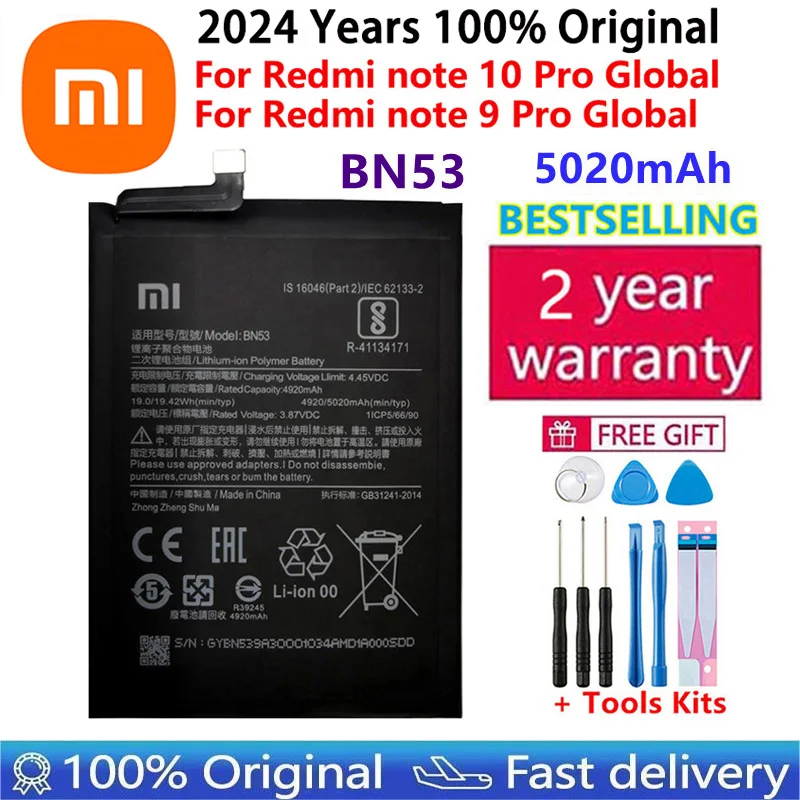 Batería 100% Original de alta calidad para Xiaomi Redmi Note 5, 6, 7, 8T, 9, 9T, 9S, 10X, 10, 10S, POCO M3, X3, CC9 Pro Lite