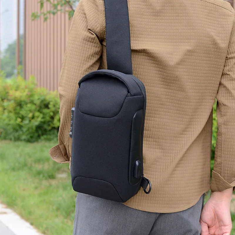 Bolso de hombro multifunción antirrobo para hombre, paquete de mensajero USB, bandolera cruzada, bolsas de pecho de viaje