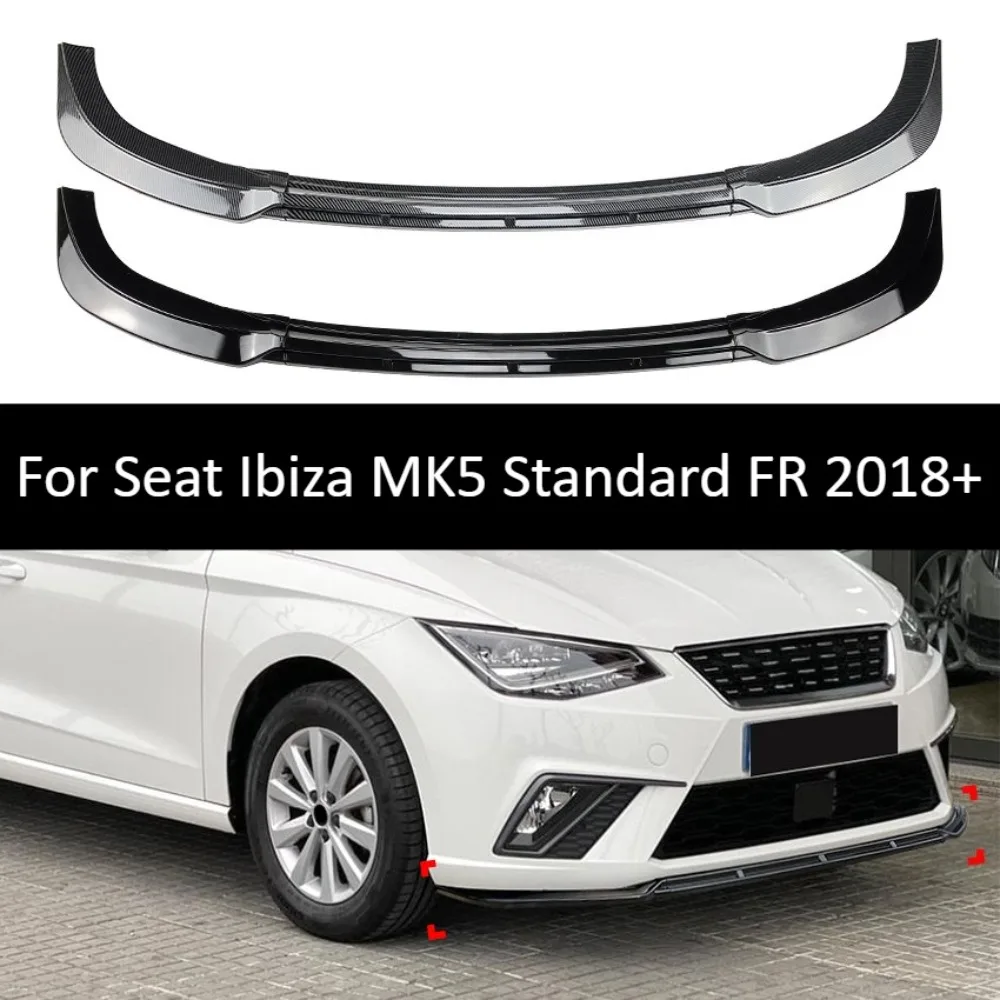 Front Lip Splitter For Seat Ibiza MK5 Standard FR 2018+ Front Bumper Spoiler Diffuser Body Kit Car Styling Accessories Parts Set
