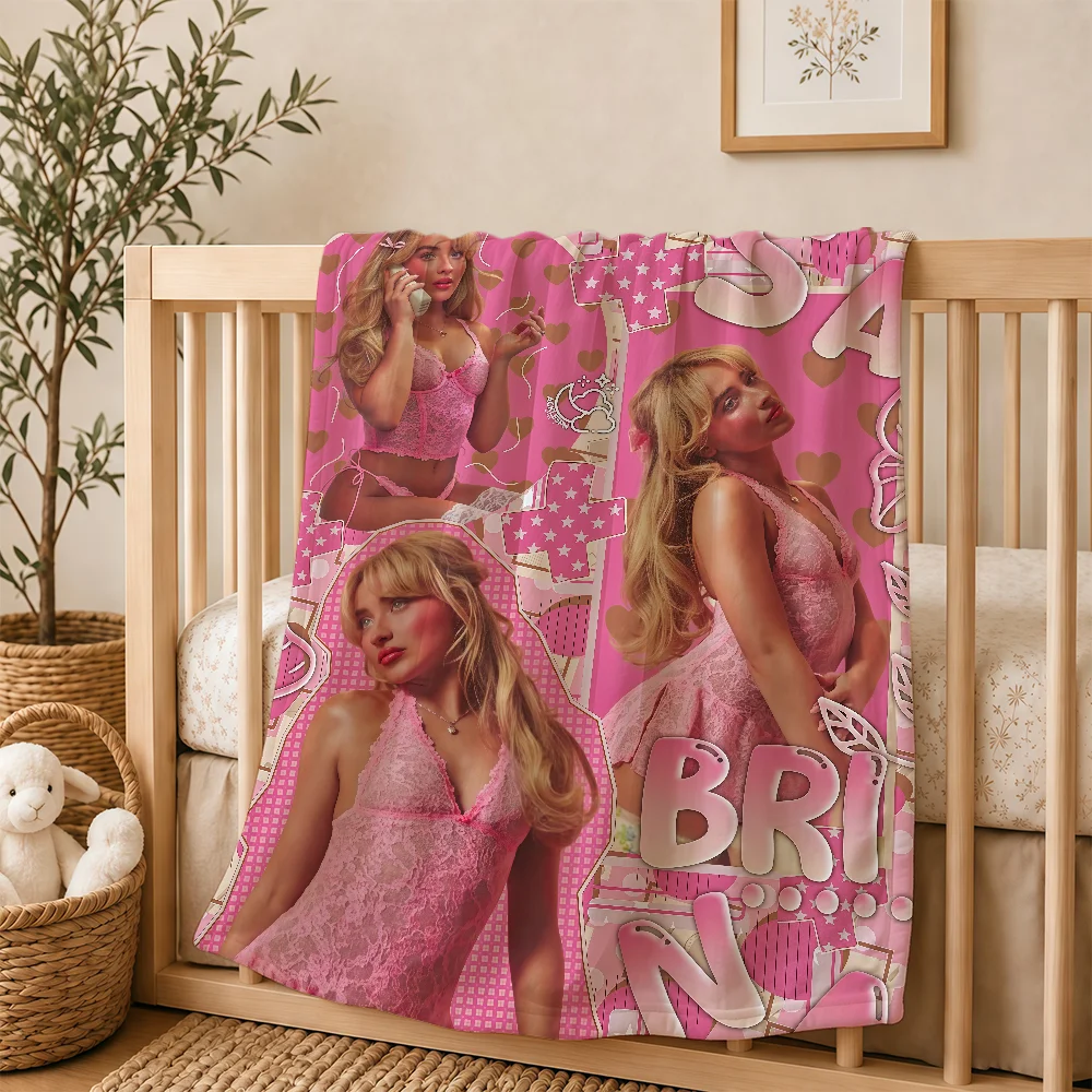 Singer S-Sabrina C-CarpenterS Blanket For Soft Warm Knee For Bedroom Living Room Bed Sofa Camping Picnic Office Gift